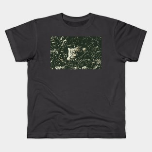 Abstract image of a cat in the grass Kids T-Shirt